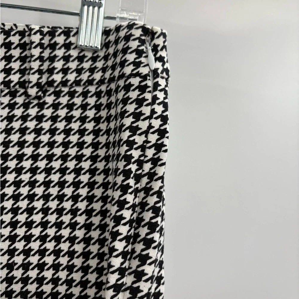 J.Crew Black White Houndstooth Flat cotton Front Skinny Winnie trousers Pants 4